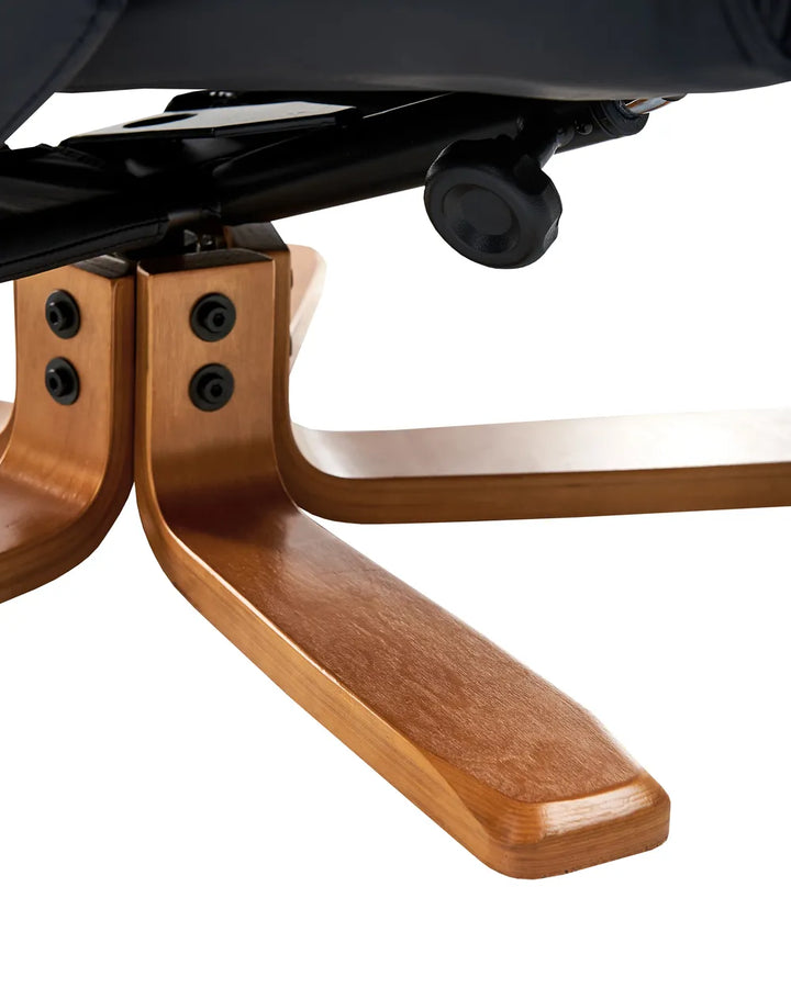 Massage Chair with Footstool Faux Leather Black Alixon