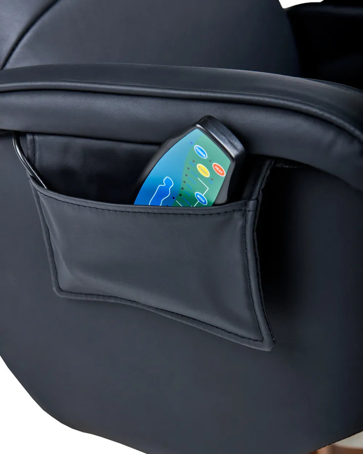 Massage Chair with Footstool Faux Leather Black Alixon