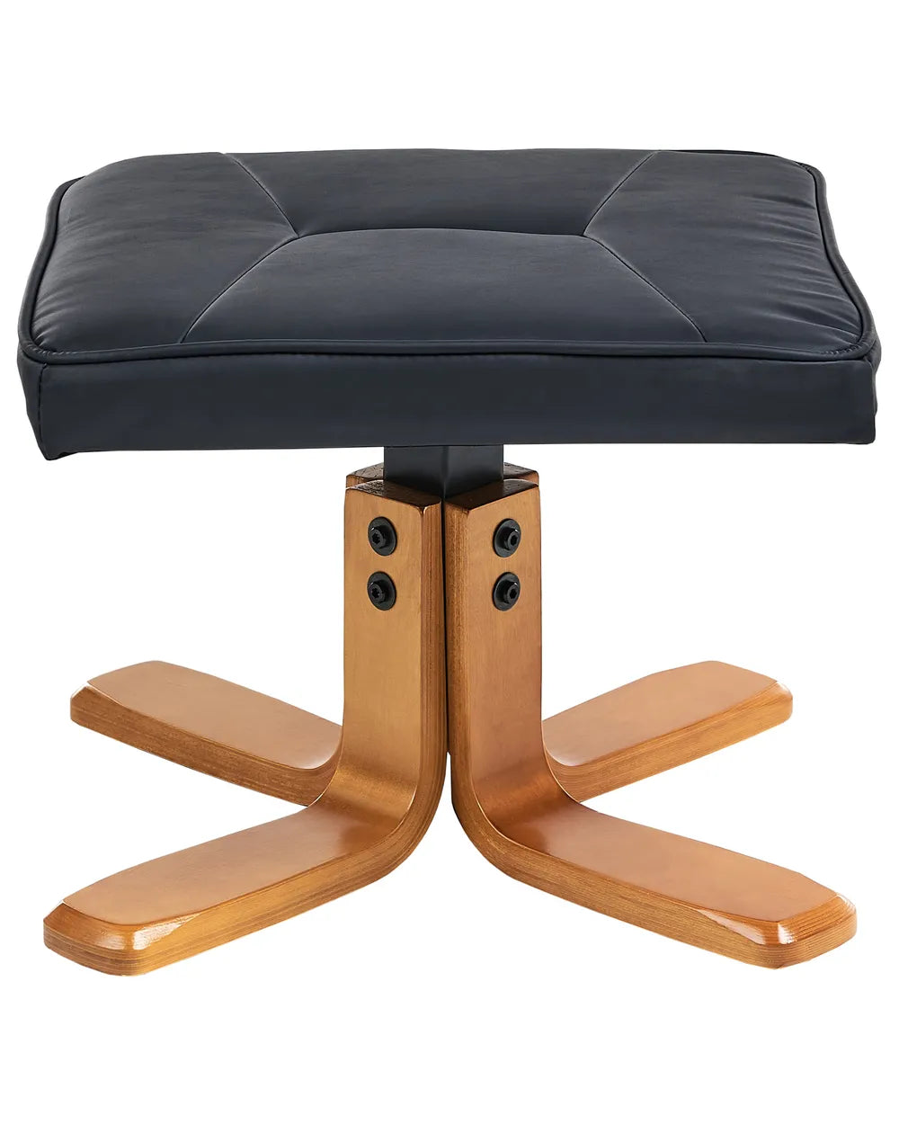 Massage Chair with Footstool Faux Leather Black Alixon