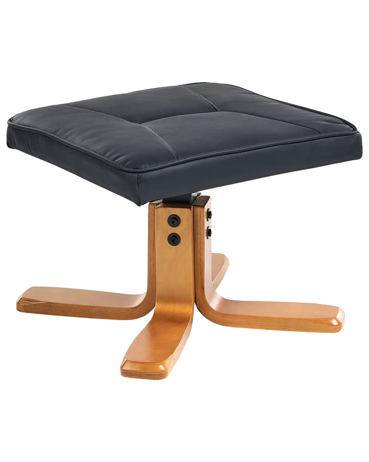 Massage Chair with Footstool Faux Leather Black Alixon