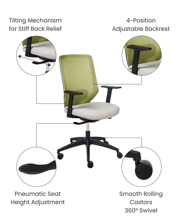 Office Chair Light Green Everdene