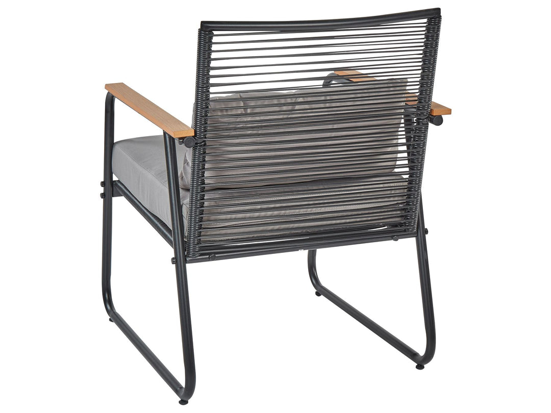 Pomonte Garden Lounge Set with Table 4 Seater Metal Black