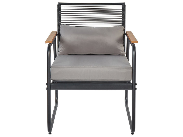 Pomonte Garden Lounge Set with Table 4 Seater Metal Black