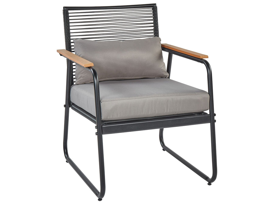 Pomonte Garden Lounge Set with Table 4 Seater Metal Black