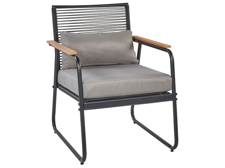 Pomonte Garden Lounge Set with Table 4 Seater Metal Black