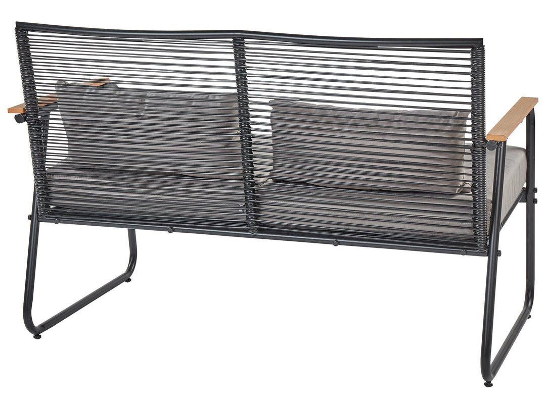 Pomonte Garden Lounge Set with Table 4 Seater Metal Black