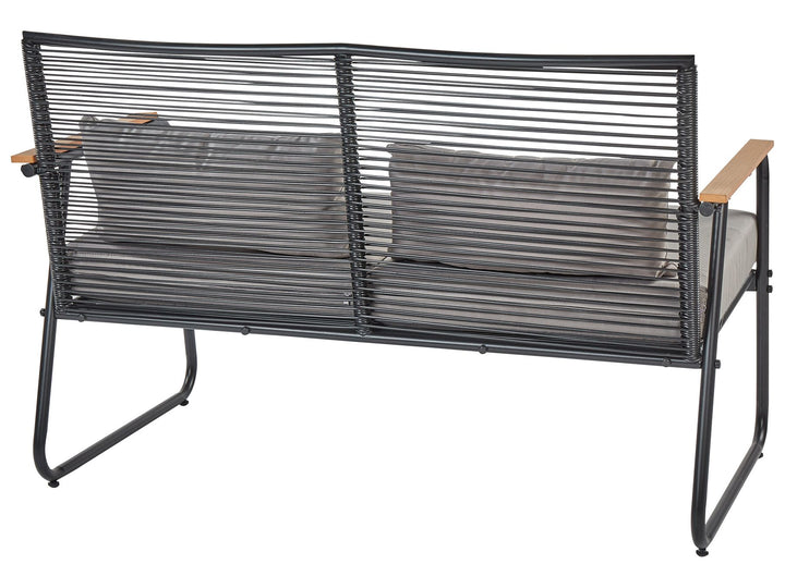 Pomonte Garden Lounge Set with Table 4 Seater Metal Black