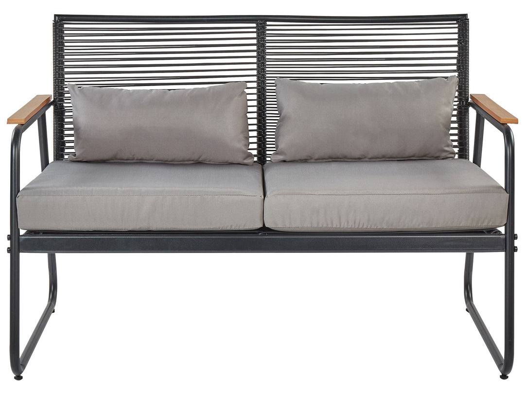 Pomonte Garden Lounge Set with Table 4 Seater Metal Black