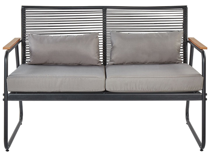 Pomonte Garden Lounge Set with Table 4 Seater Metal Black