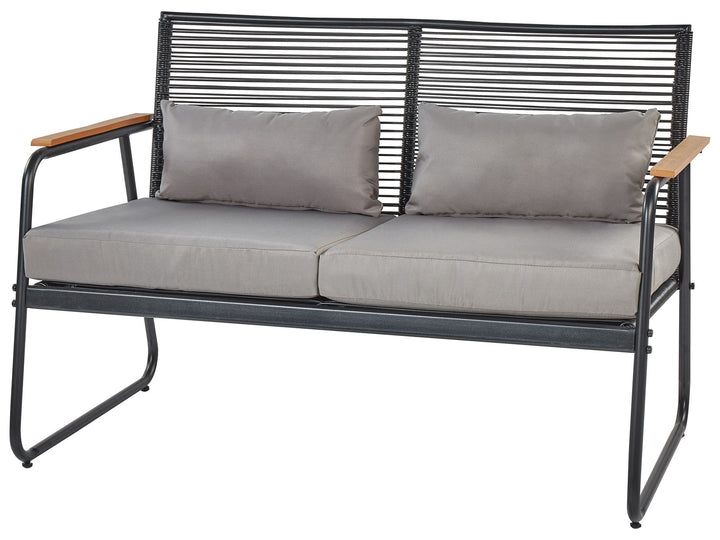 Pomonte Garden Lounge Set with Table 4 Seater Metal Black