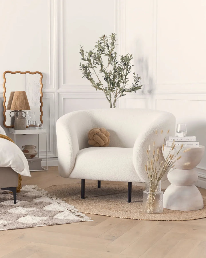 Armchair Boucle White Liam