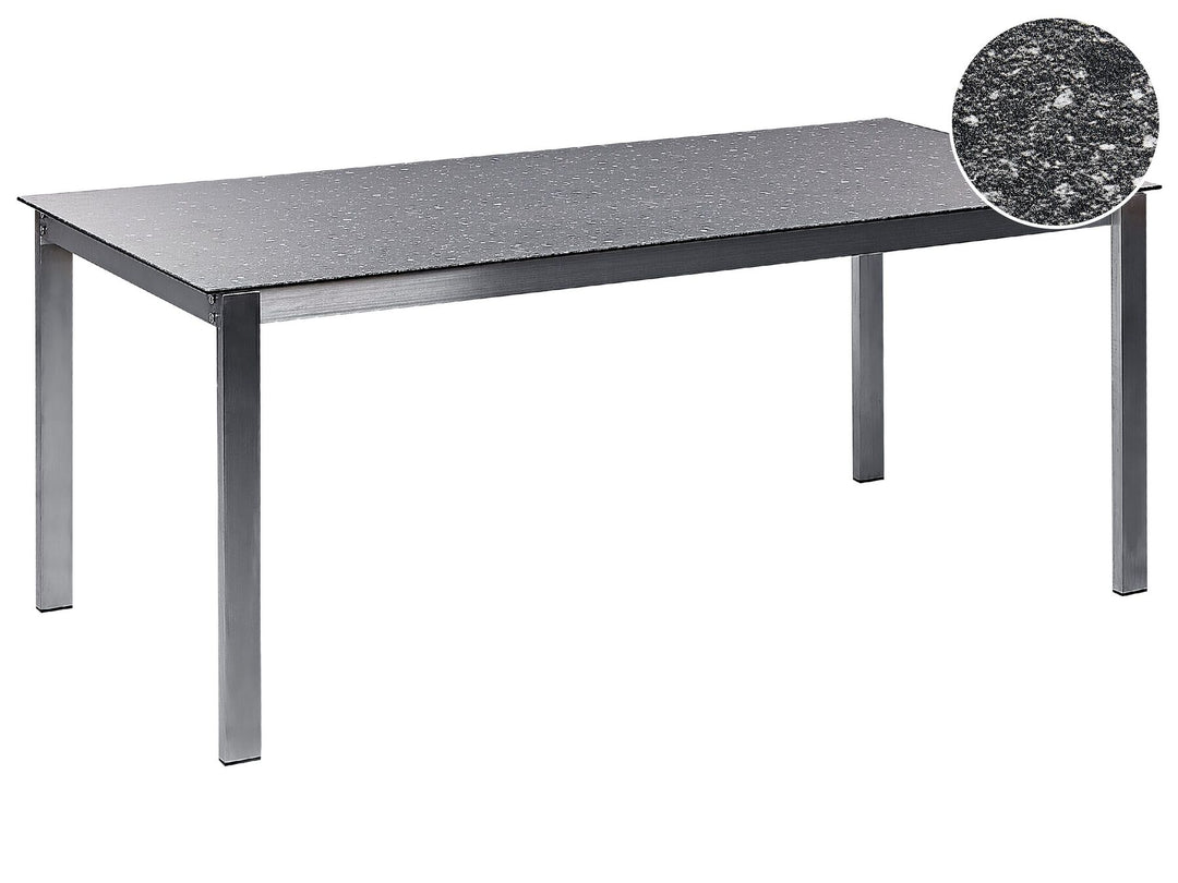 Cosoleto Garden Dining Table 180 cm 90 cm Glass Black