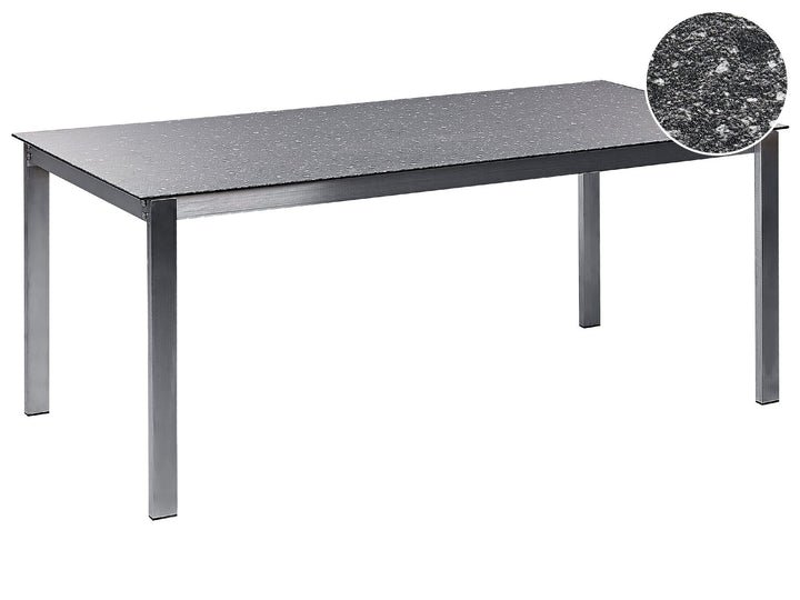 Cosoleto Garden Dining Table 180 cm 90 cm Glass Black