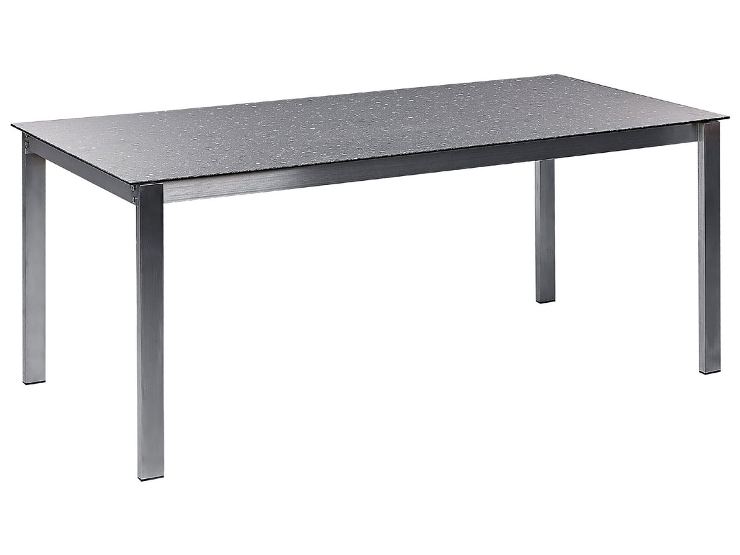 Cosoleto Garden Dining Table 180 cm 90 cm Glass Black