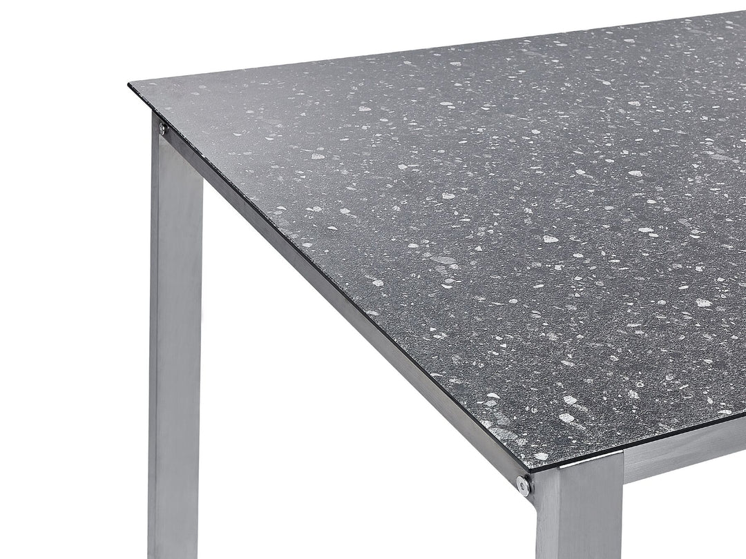 Cosoleto Garden Dining Table 180 cm 90 cm Glass Black
