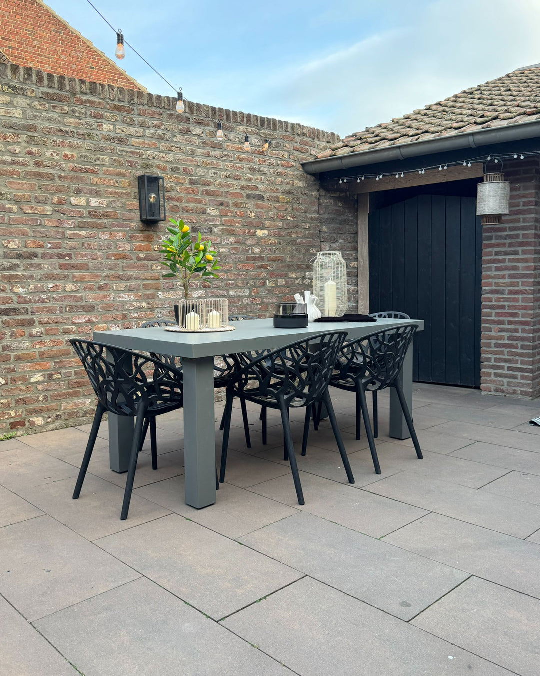 Taranto Garden Dining Table 180 cm 90 cm Concrete Grey