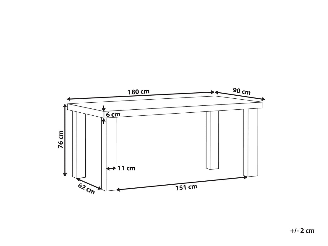 Taranto Garden Dining Table 180 cm 90 cm Concrete Grey