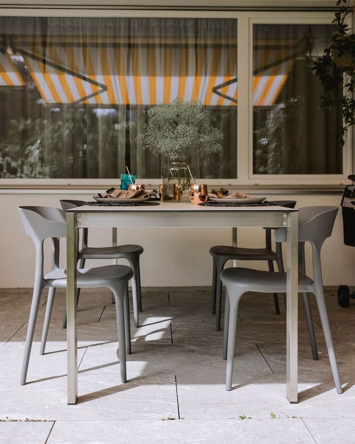 Cosoleto Garden Dining Table 180 cm 90 cm Glass White
