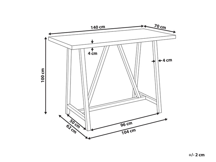 Talamone Garden Dining Table  140 cm 70 cm Grey