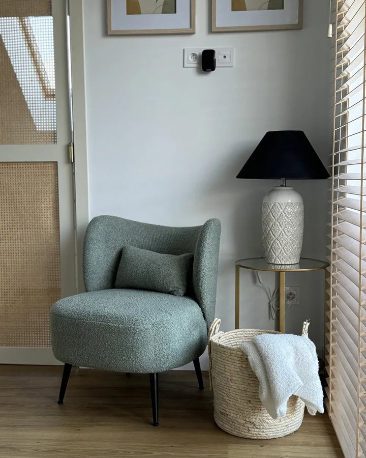 Armchair Boucle Light Green Skye