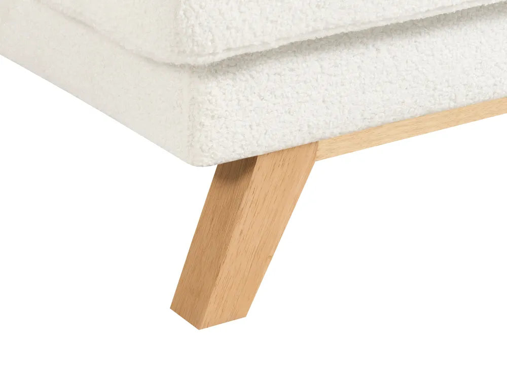 Sofa Bed 3 Seater Boucle Off-White with Storage Left Hand Arsaluis