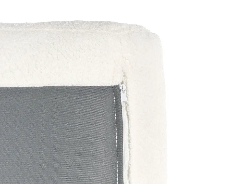 Sofa Bed 3 Seater Boucle Off-White with Storage Left Hand Arsaluis