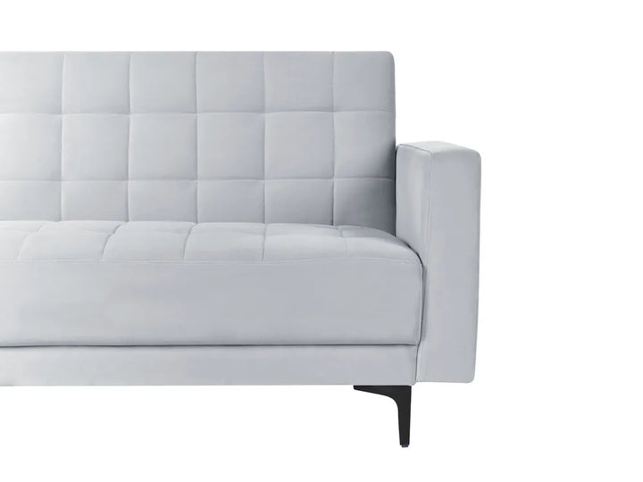 Sofa Bed 3 Seater Velvet Light Grey Denby