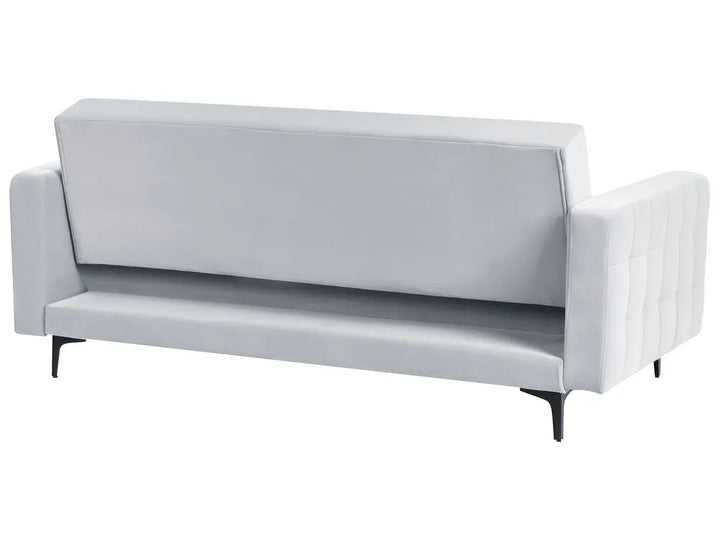 Sofa Bed 3 Seater Velvet Light Grey Denby