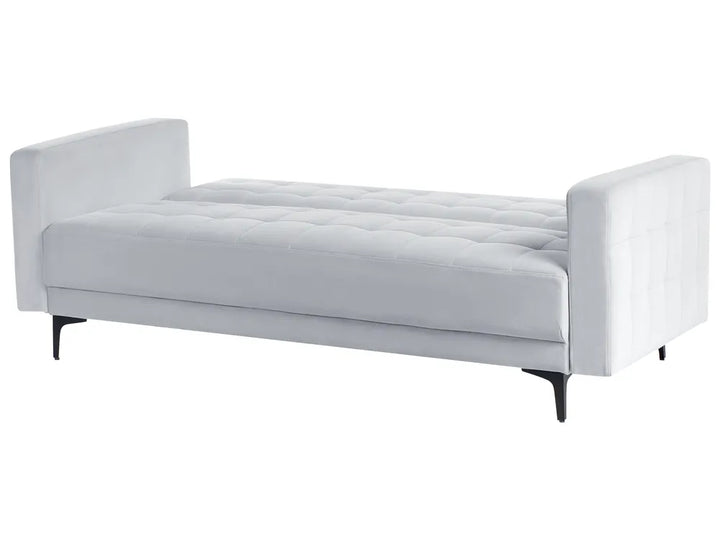 Sofa Bed 3 Seater Velvet Light Grey Denby