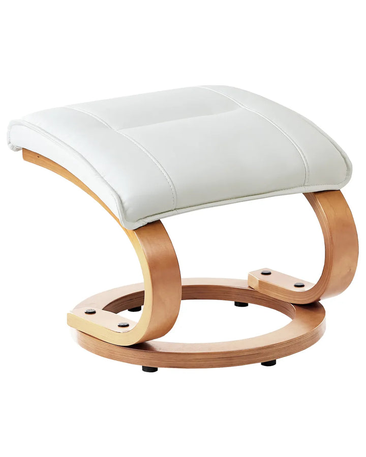 Massage Chair with Footstool Faux Leather White Kars