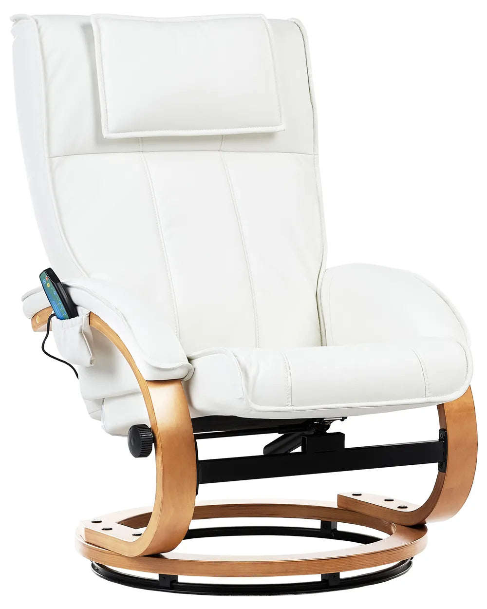 Massage Chair with Footstool Faux Leather White Kars