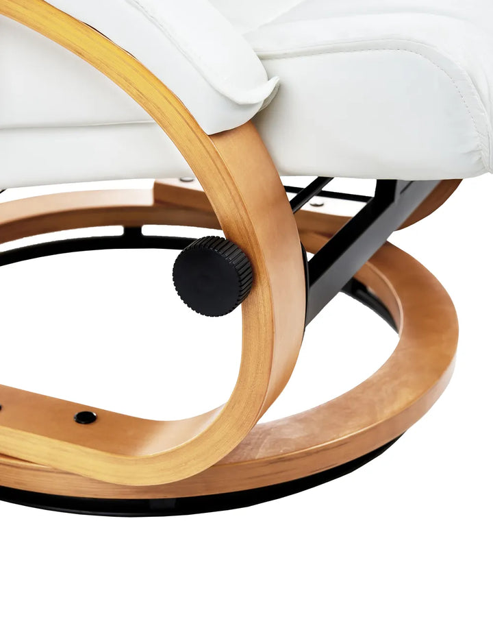 Massage Chair with Footstool Faux Leather White Kars