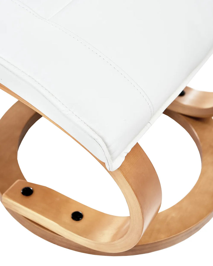 Massage Chair with Footstool Faux Leather White Kars