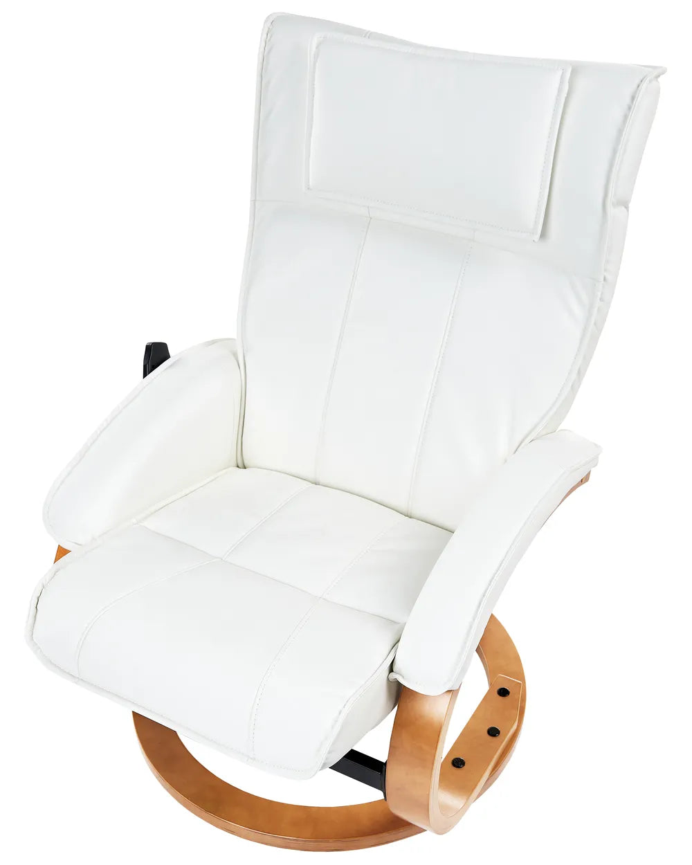 Massage Chair with Footstool Faux Leather White Kars