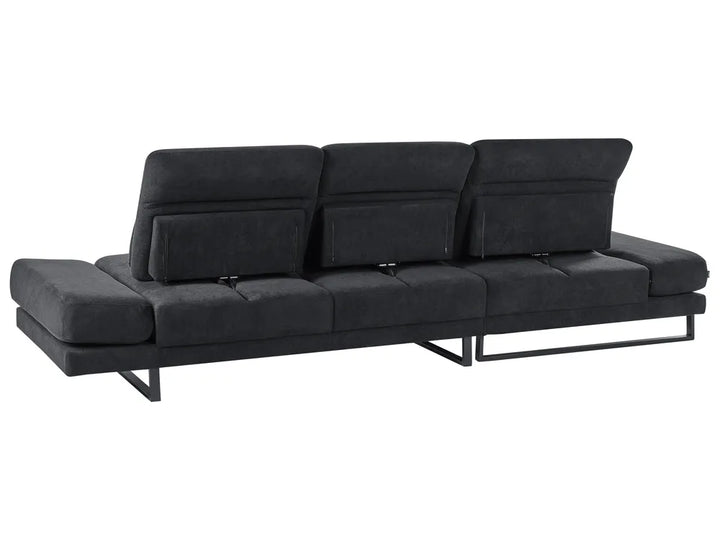 Corner Sofa 4 Seater Fabric Black Right Hand Ninja