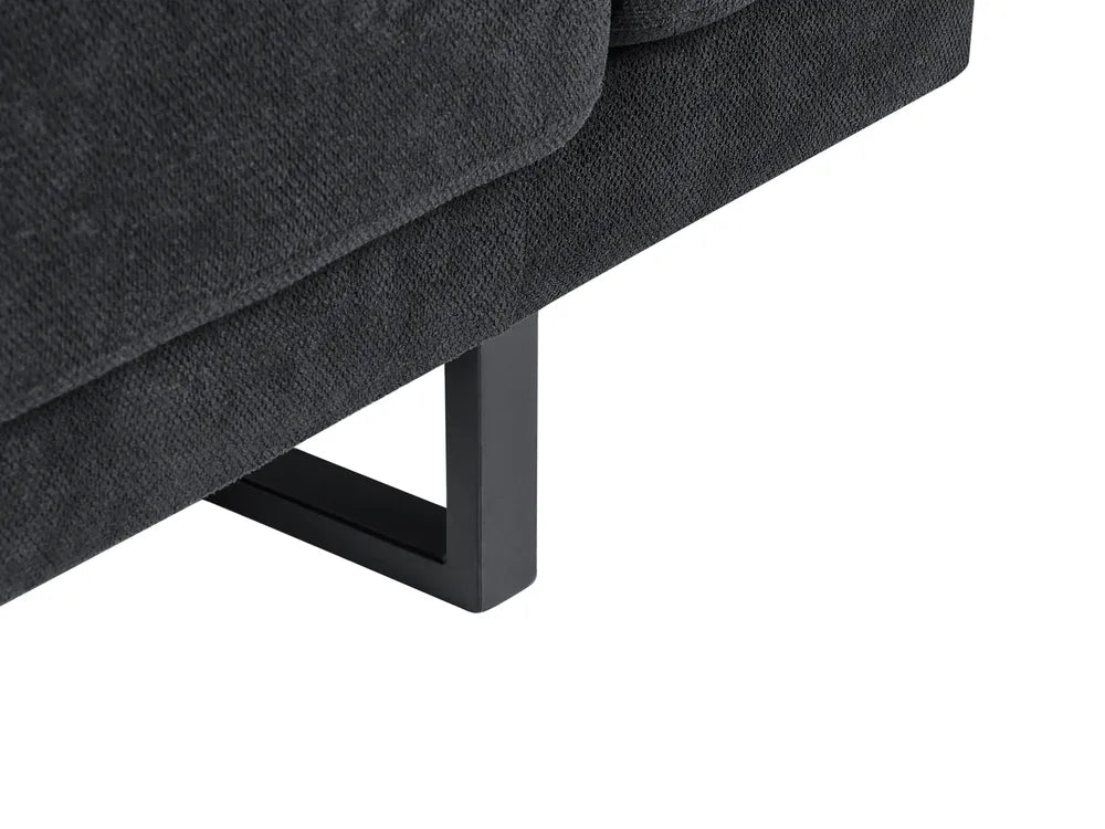 Corner Sofa 4 Seater Fabric Black Right Hand Ninja