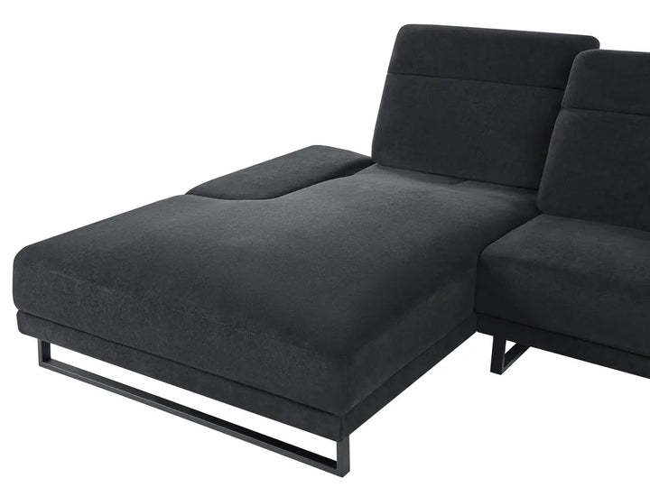 Corner Sofa 4 Seater Fabric Black Right Hand Ninja