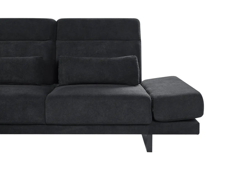 Corner Sofa 4 Seater Fabric Black Right Hand Ninja