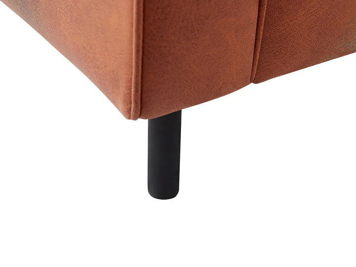 Sofa 3 Seater Faux Leather Golden Brown Chanet