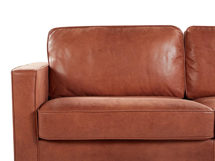 Sofa 3 Seater Faux Leather Golden Brown Chanet