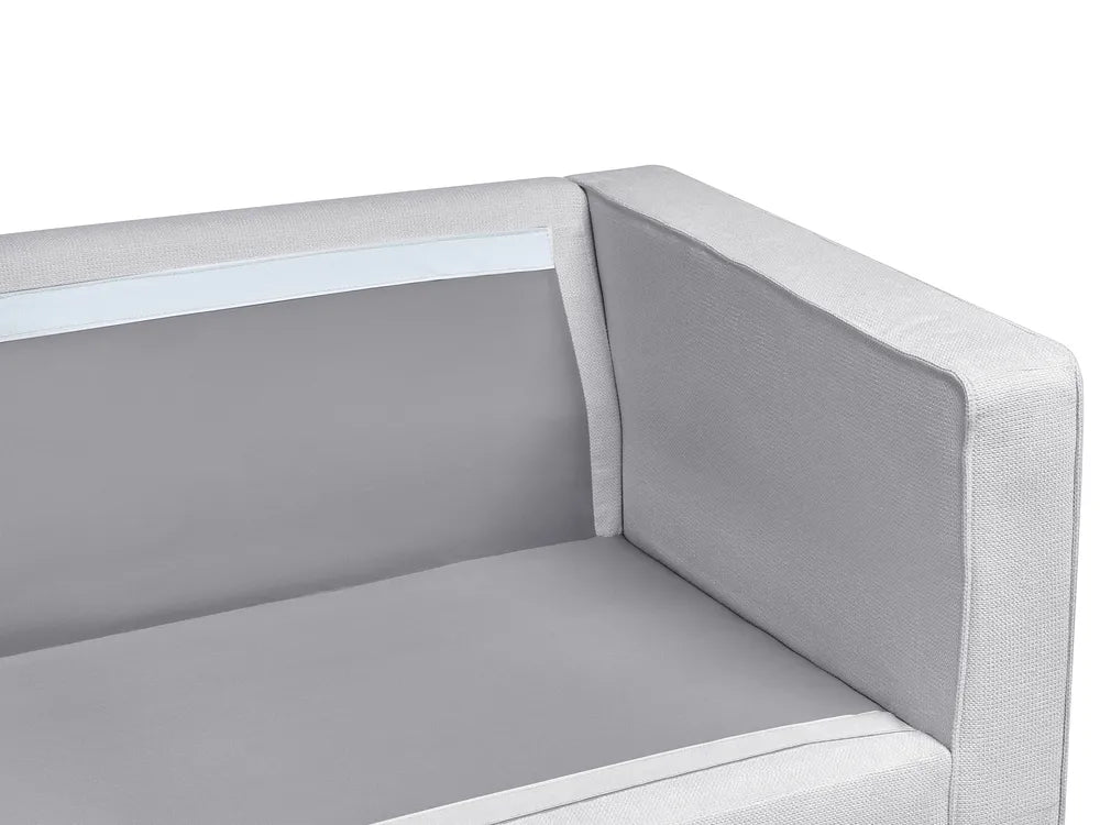 Sofa 3 Seater Fabric Light Grey Chanet