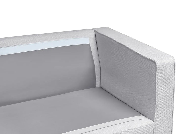 Sofa 3 Seater Fabric Light Grey Chanet