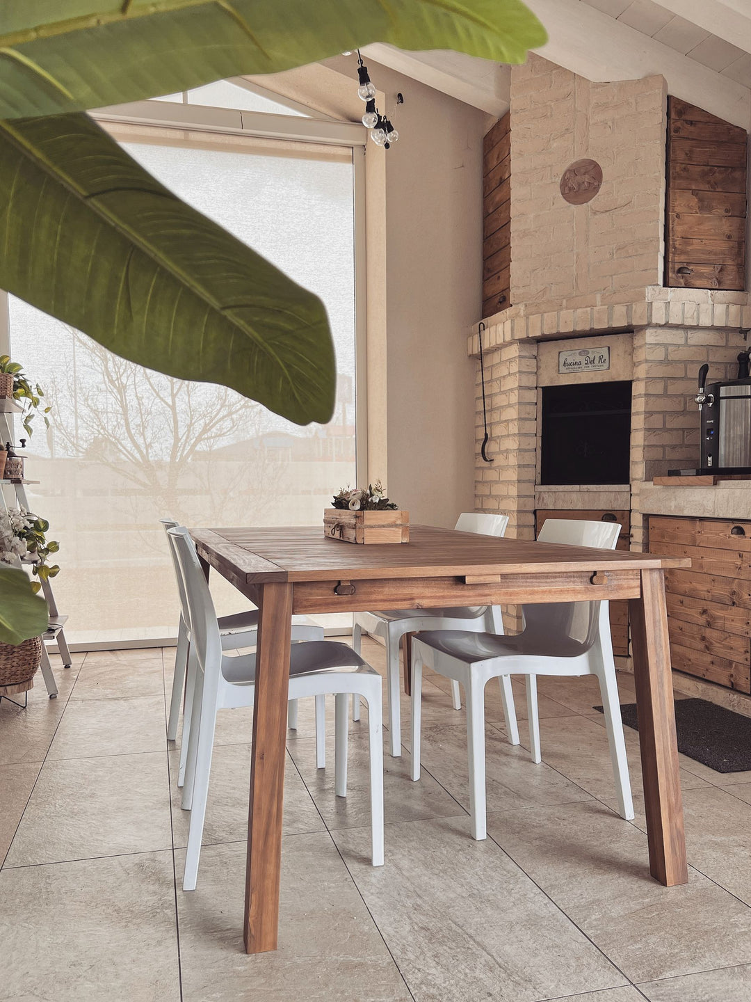 Cesana Extending Garden Dining Table 180/240 cm 100 cm Acacia Wood Light Brown
