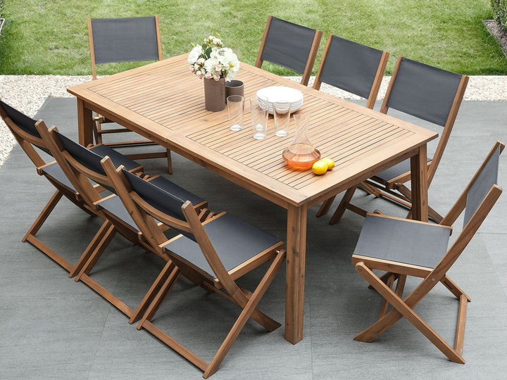 Cesana Extending Garden Dining Table 180/240 cm 100 cm Acacia Wood Light Brown