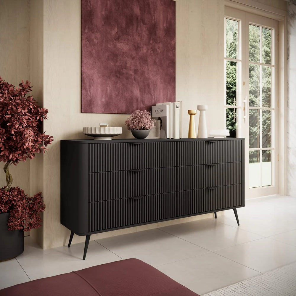 Chest Of Drawers 163cm Black Lante