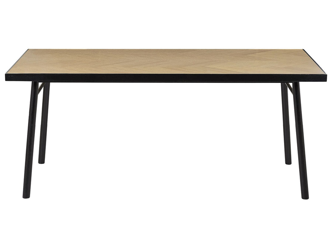 Dining Table 180 x 90 cm Light Wood with Black Ivorie