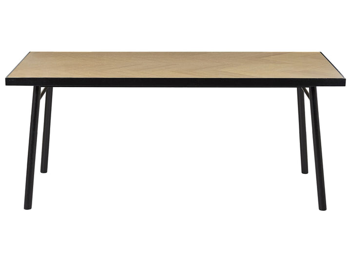 Dining Table 180 x 90 cm Light Wood with Black Ivorie