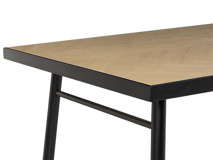 Dining Table 180 x 90 cm Light Wood with Black Ivorie