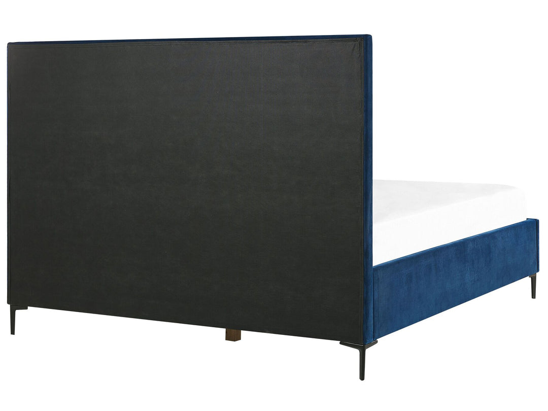 Sezanne Velvet EU Super King Size Ottoman Bed Blue