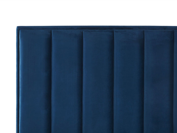 Sezanne Velvet EU Super King Size Ottoman Bed Blue